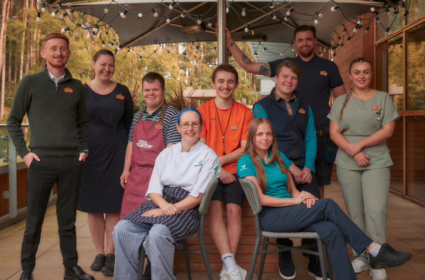 A group of park employees relaxing for a picture